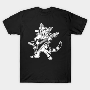 Cute Guitar Cat Metal - Goth and Cat Lover T-Shirt